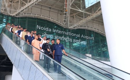 Uttar Pradesh Chief Minister Yogi Adityanath Inspects Noida International Airport, Jewar